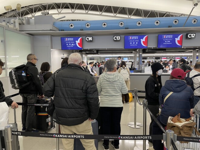 関空でのチェックイン