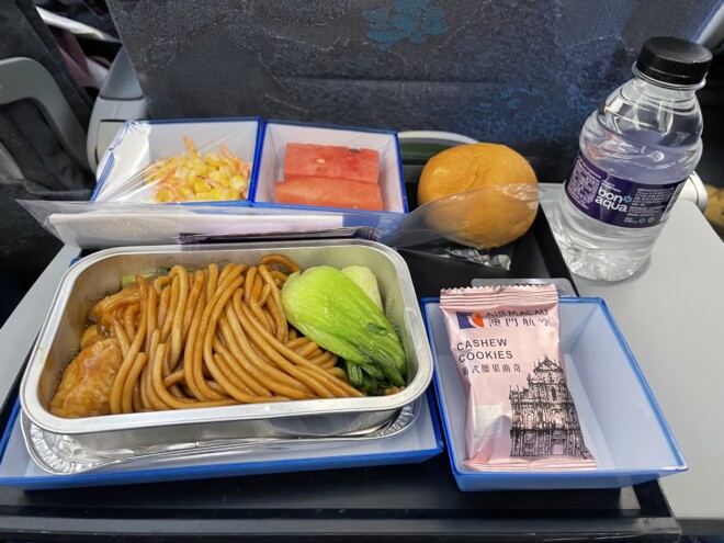 マカオ航空の機内食