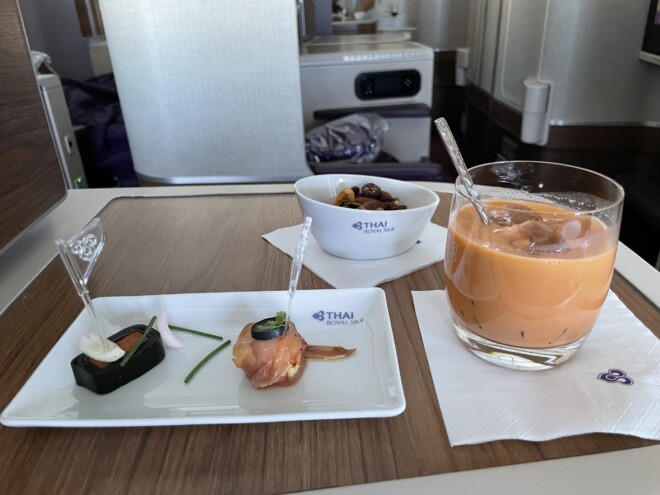タイ航空ビジネスクラスの機内食