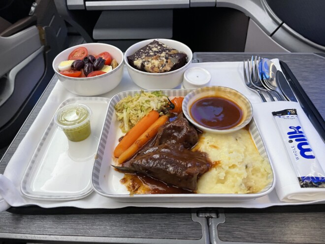 シンガポール航空ビジネスクラスの機内食